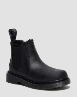 Junior 2976 Leonore Faux Fur Lined Chelsea -bootsit in Musta