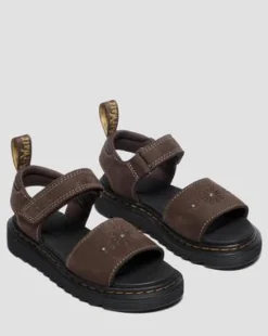 Junior Marlowe Flower Nubuck Strap -sandaalit in Tummanruskea
