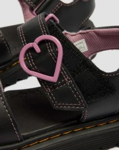 Junior Marlowe Ii Glitter Heart Leather Strap -kengät in Musta