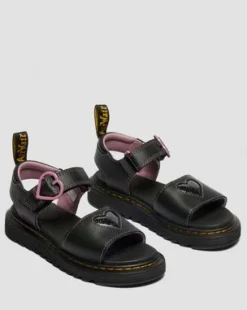 Junior Marlowe Ii Glitter Heart Leather Strap -kengät in Musta