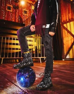 Junior 1460 Pascal Star Suede Lace Up Boots in Musta
