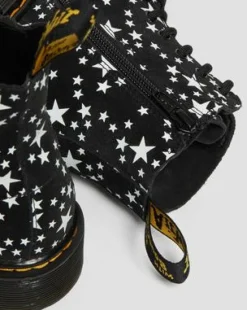 Junior 1460 Pascal Star Suede Lace Up Boots in Musta