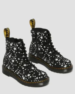 Junior 1460 Pascal Star Suede Lace Up Boots in Musta