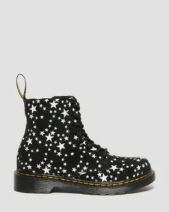 Junior 1460 Pascal Star Suede Lace Up Boots in Musta
