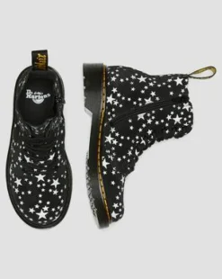 Junior 1460 Pascal Star Suede Lace Up Boots in Musta