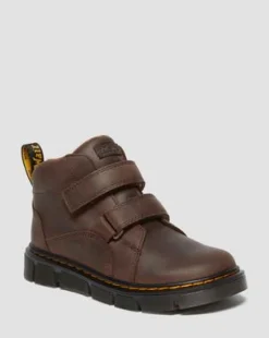 Junior Raffe Easy-On Leather -maiharit in Tummanruskea