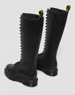 Korkeavartiset 1B60 Bex Pisa Leather Knee High -maiharit in Musta