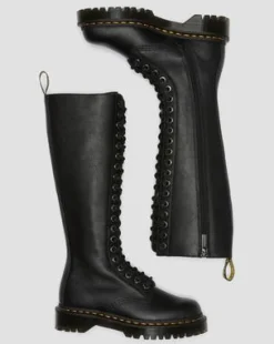 Korkeavartiset 1B60 Bex Pisa Leather Knee High -maiharit in Musta