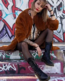 Korkeavartiset 1B99 Virginia Leather High -maiharit in Musta