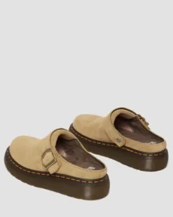 Laketen Bronx Suede Platform Mules in Gyldenbrun