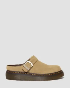 Laketen Bronx Suede Platform Mules in Gyldenbrun