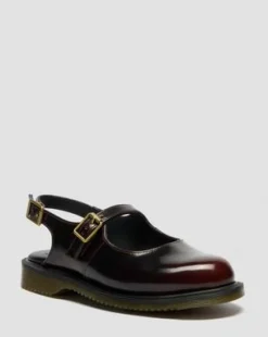 Madaline Mary Jane Rub Off Leather Sling Back -kengät in Kirsikanpunainen