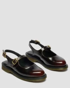 Madaline Mary Jane Rub Off Leather Sling Back -kengät&nbsp; in Kirsikanpunainen