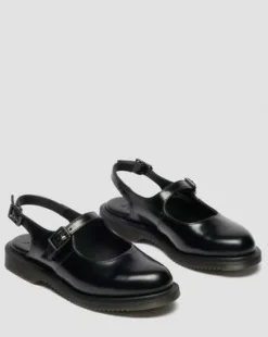 Madaline Mary Jane Smooth Leather Sling Back -kengät&nbsp; in Musta