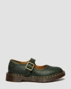Mary Jane Flower Crazy Horse Leather -kengät in Dms Vihreä