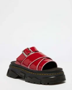 Mattison Slide Soft Patent Leather -sandaalit in Scarlet Red