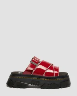 Mattison Slide Soft Patent Leather -sandaalit in Scarlet Red