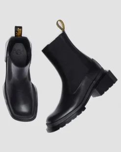 Maybole Leather Square Toe Chelsea -nilkkurit in Musta