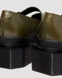 Maybole Mary Jane Square Toe Leather -kengät in Oliivi Vihreä