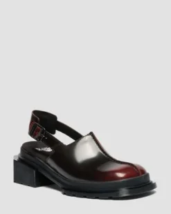Maybole Square Toe Rub Off Leather -lipokkaat in Kirsikanpunainen