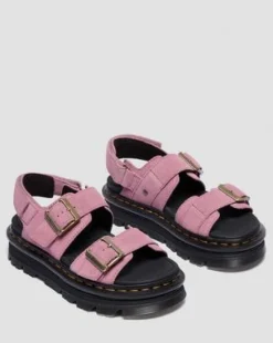 Mokkanahkaiset Zebzag-sandaalit in Dusty Rose Pink