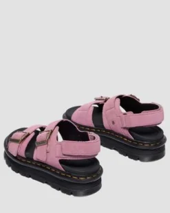 Mokkanahkaiset Zebzag-sandaalit in Dusty Rose Pink