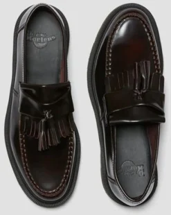 Nahkaiset Adrian Arcadia Tassel -loaferit in Kirsikanpunainen