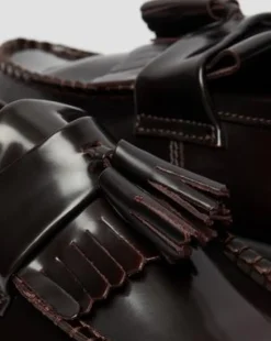 Nahkaiset Adrian Arcadia Tassel -loaferit in Kirsikanpunainen