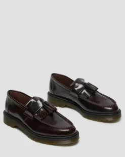 Nahkaiset Adrian Arcadia Tassel -loaferit in Kirsikanpunainen