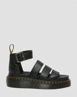 Nahkaiset Clarissa II Quad Milled Nappa Platform -sandaalit in Musta
