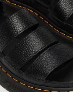 Nahkaiset Clarissa II Quad Milled Nappa Platform -sandaalit in Musta