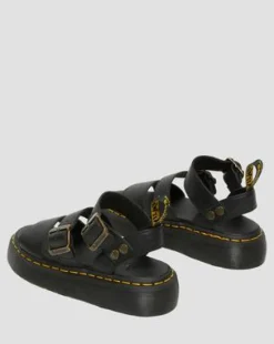 Nahkaiset Gryphon Quad Platform -sandaalit in Musta