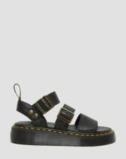 Nahkaiset Gryphon Quad Platform -sandaalit in Musta