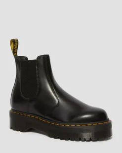 Nahkaiset 2976 Quad Smooth Platform Chelsea -bootsit in Musta