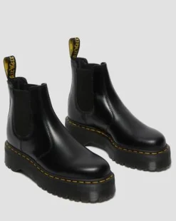Nahkaiset 2976 Quad Smooth Platform Chelsea -bootsit in Musta