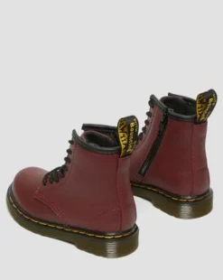 Nahkaiset Toddler 1460 Softy T Lace Up -maiharit in Kirsikanpunainen