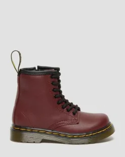 Nahkaiset Toddler 1460 Softy T Lace Up -maiharit in Kirsikanpunainen