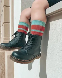 Nahkaiset Toddler 1460 Softy T Lace Up -maiharit in Musta