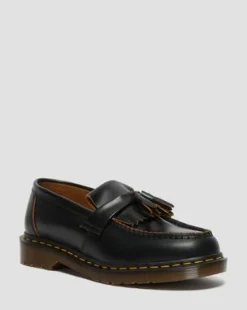 Nahkaiset Vintage Adrian Quilon Tassel -loaferit in Musta