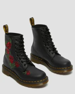 Nahkaiset 1460 Vonda Floral Rose Lace Up -maiharit in Musta