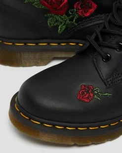 Nahkaiset 1460 Vonda Floral Rose Lace Up -maiharit in Musta