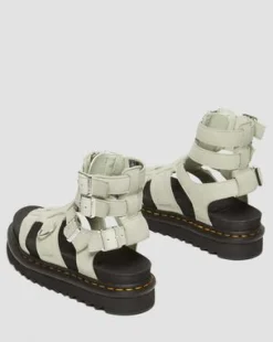 Olson Tumbled Nubuck Leather Gladiator Zip -sandaalit in Smoked Mint
