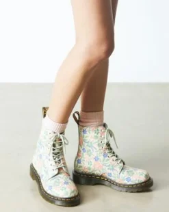 1460 Pascal Floral Reclaimed Leather -maiharit in Pilvenvalkoinen