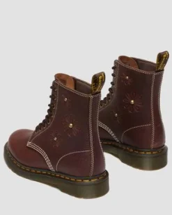 1460 Pascal Flower Grizzly Leather -maiharit in Tummanruskea