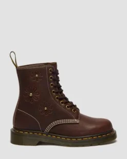1460 Pascal Flower Grizzly Leather -maiharit in Tummanruskea