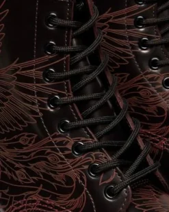 1460 Phoenix Arcadia Rub Off Leather-maiharit in Kirsikanpunainen
