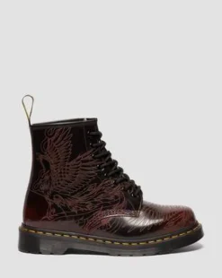 1460 Phoenix Arcadia Rub Off Leather-maiharit in Kirsikanpunainen