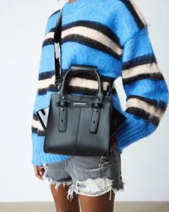 Pieni nahkainen Tote Bag in Musta