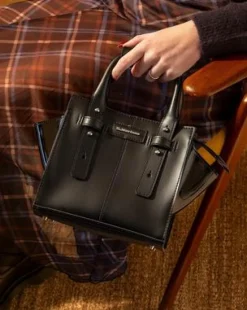 Pieni nahkainen Tote Bag in Musta
