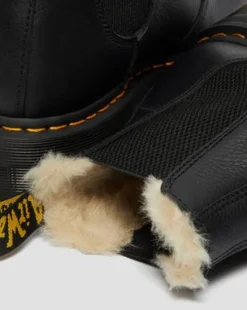2976 Quad Fur Lined Platform Chelsea -bootsit in Musta